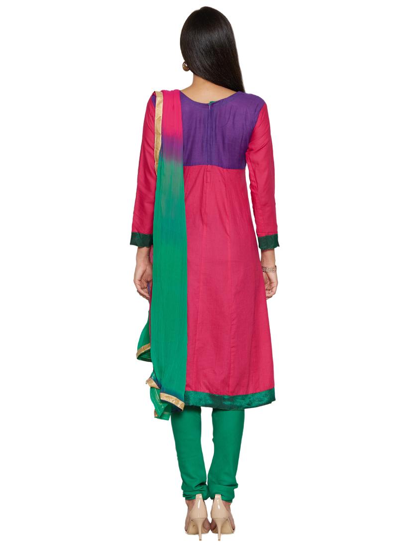 embroidered unstitched churidar suit - 17563201 - Zoom Image - 3