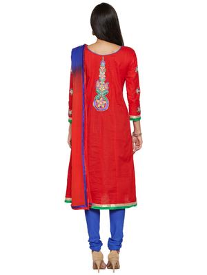 embroidered unstitched churidar suit - 17563202 - Standard Image - 3