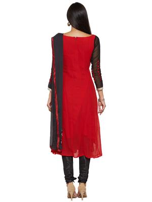 embroidered unstitched churidar suit - 17563203 - Standard Image - 3