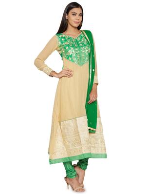 embroidered unstitched churidar suit - 17563204 - Standard Image - 2