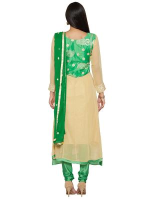embroidered unstitched churidar suit - 17563204 - Standard Image - 3
