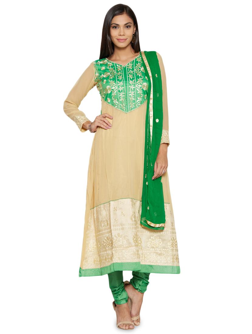 embroidered unstitched churidar suit - 17563204 - Zoom Image - 1