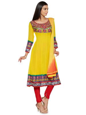 embroidered unstitched churidar suit - 17563205 - Standard Image - 2