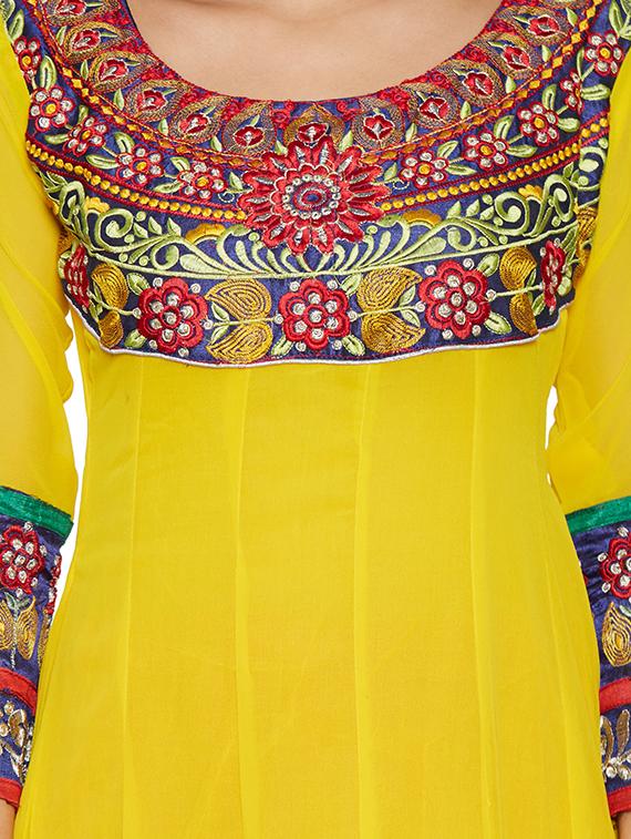 embroidered unstitched churidar suit - 17563205 - Zoom Image - 4