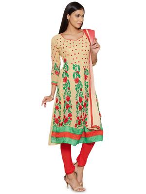 embroidered unstitched churidar suit - 17563206 - Standard Image - 2