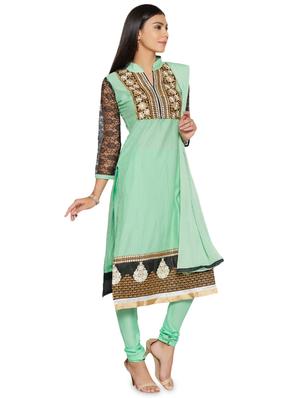 embroidered unstitched churidar suit - 17563208 - Standard Image - 2