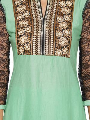 embroidered unstitched churidar suit - 17563208 - Standard Image - 4
