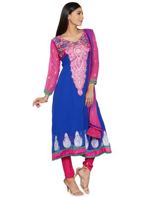 embroidered unstitched churidar suit - 17563209 - Standard Image - 2