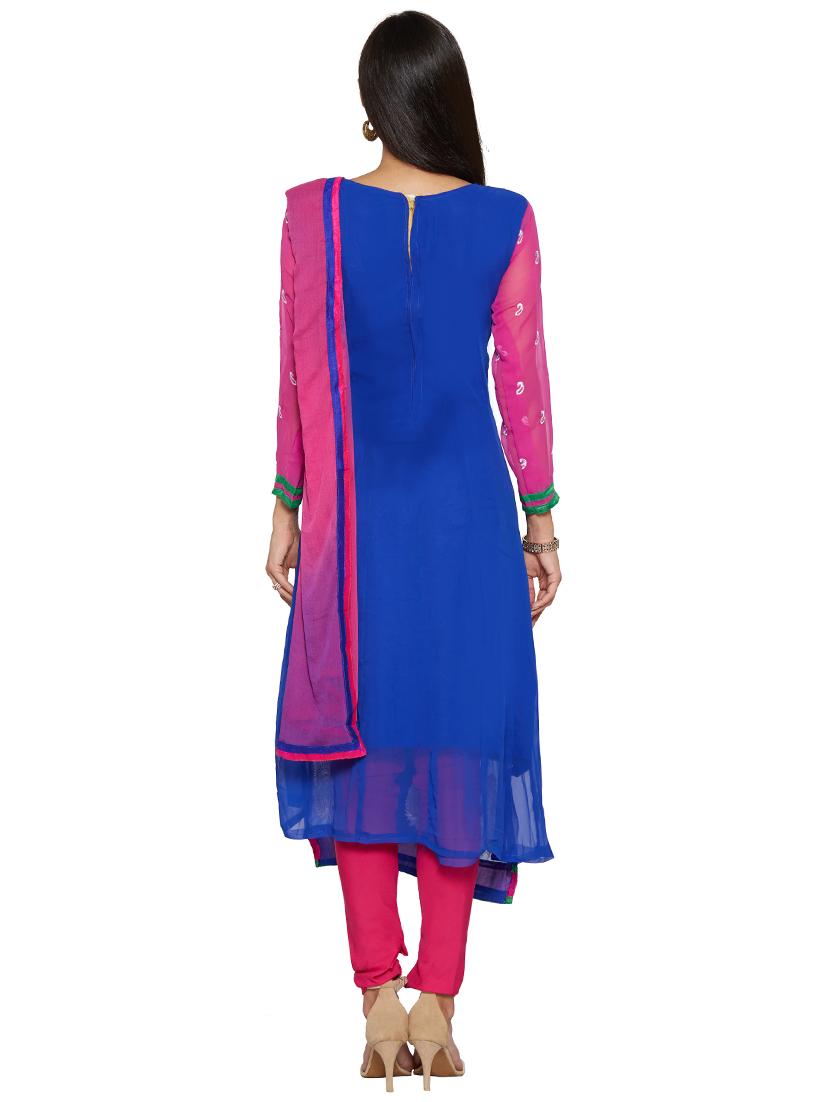embroidered unstitched churidar suit - 17563209 - Zoom Image - 3