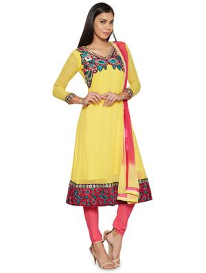 embroidered unstitched churidar suit - 17563210 - Standard Image - 2