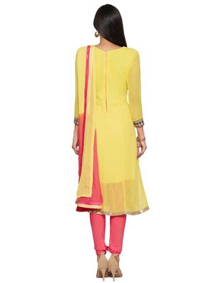embroidered unstitched churidar suit - 17563210 - Standard Image - 3