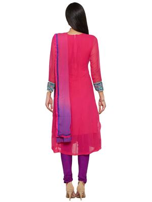 embroidered unstitched churidar suit - 17563211 - Standard Image - 3