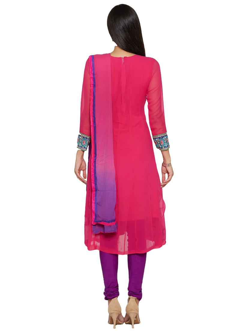 embroidered unstitched churidar suit - 17563211 - Zoom Image - 3