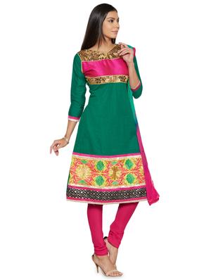 embroidered unstitched churidar suit - 17563212 - Standard Image - 2
