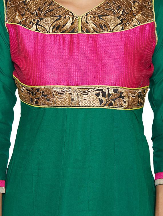 embroidered unstitched churidar suit - 17563212 - Zoom Image - 4