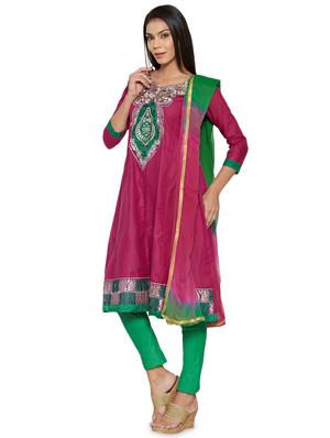embroidered unstitched churidar suit - 17563213 - Standard Image - 2