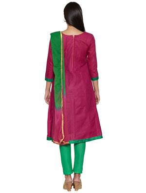 embroidered unstitched churidar suit - 17563213 - Standard Image - 3