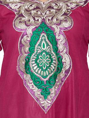 embroidered unstitched churidar suit - 17563213 - Standard Image - 4