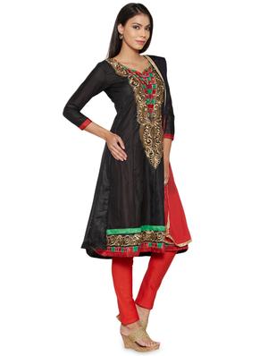 embroidered unstitched churidar suit - 17563214 - Standard Image - 2