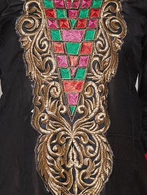 embroidered unstitched churidar suit - 17563214 - Standard Image - 4