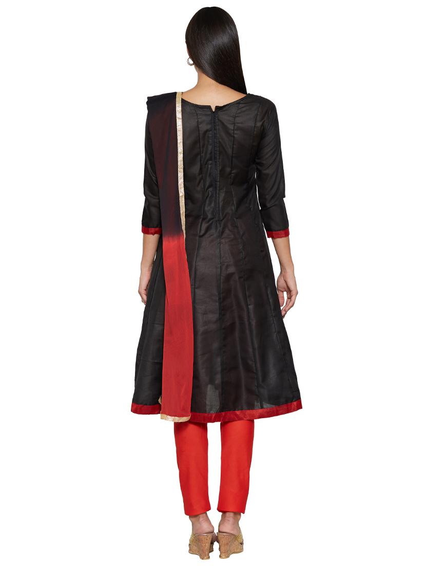 embroidered unstitched churidar suit - 17563214 - Zoom Image - 3