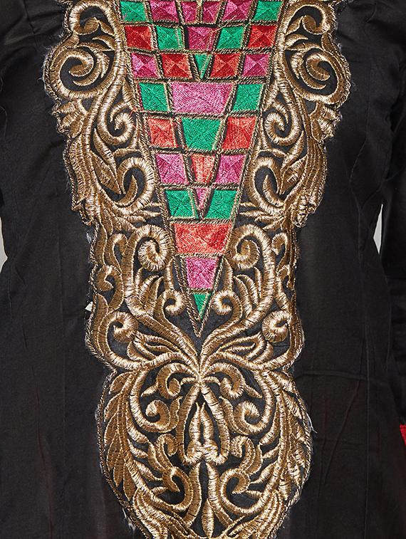 embroidered unstitched churidar suit - 17563214 - Zoom Image - 4