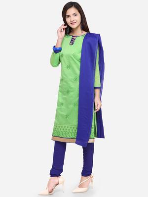 embroidered unstitched churidar suit - 17563220 - Standard Image - 2