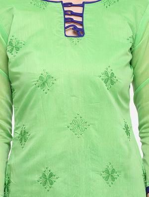 embroidered unstitched churidar suit - 17563220 - Standard Image - 4