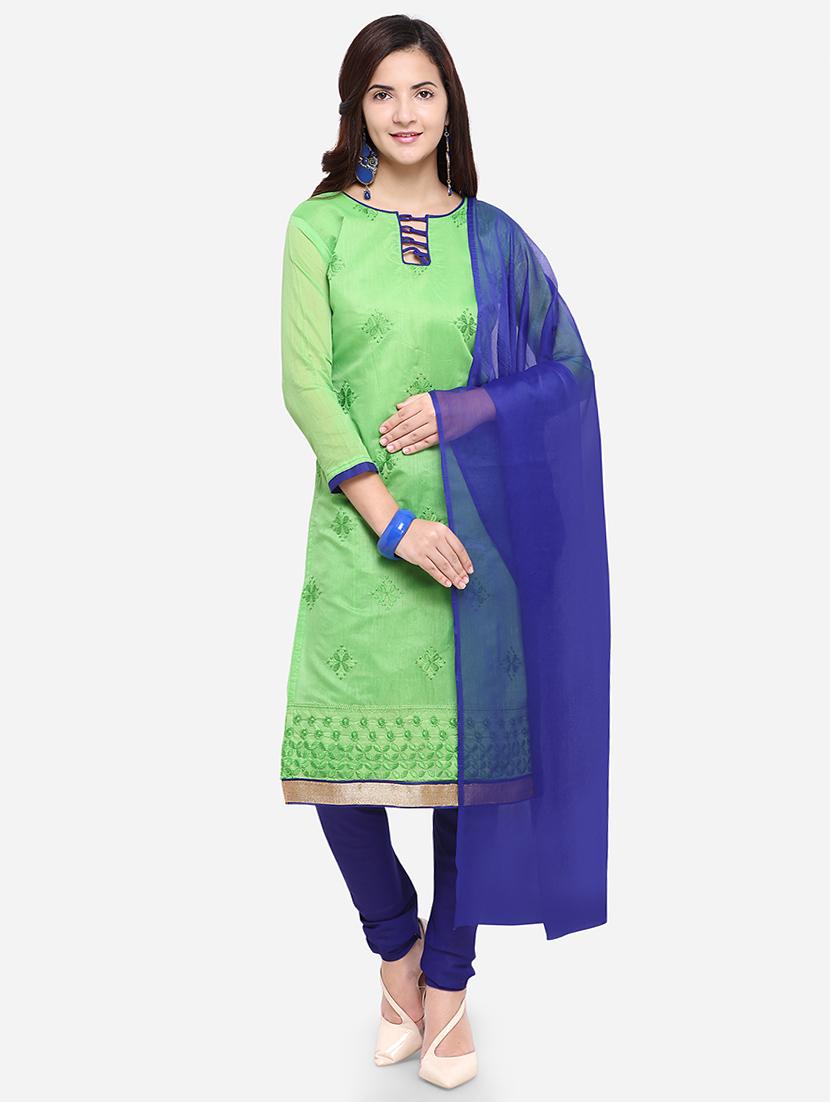 embroidered unstitched churidar suit - 17563220 - Zoom Image - 1