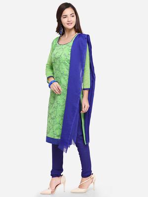 embroidered unstitched churidar suit - 17563221 - Standard Image - 2