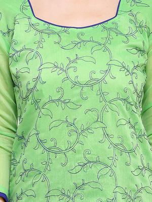 embroidered unstitched churidar suit - 17563221 - Standard Image - 4