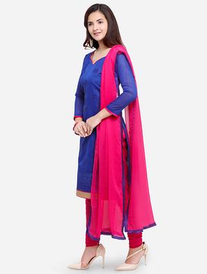 embroidered unstitched churidar suit - 17563223 - Standard Image - 2