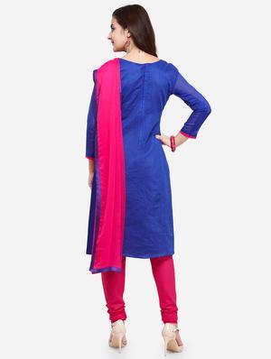 embroidered unstitched churidar suit - 17563223 - Standard Image - 3