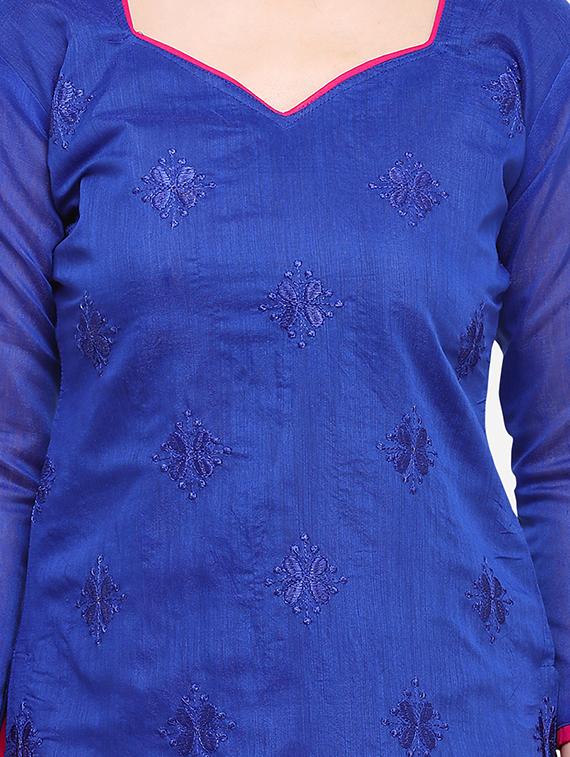 embroidered unstitched churidar suit - 17563223 - Zoom Image - 4
