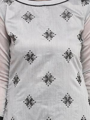 embroidered unstitched churidar suit - 17563225 - Standard Image - 4