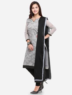 embroidered unstitched churidar suit - 17563226 - Standard Image - 2
