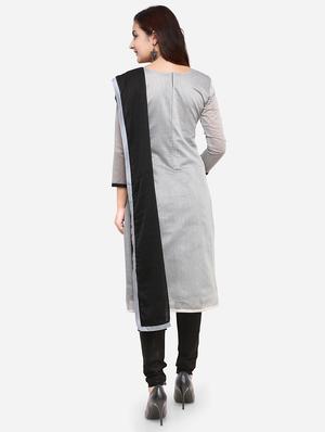 embroidered unstitched churidar suit - 17563226 - Standard Image - 3