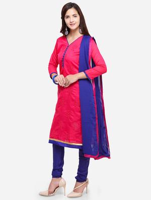 embroidered unstitched churidar suit - 17563228 - Standard Image - 2