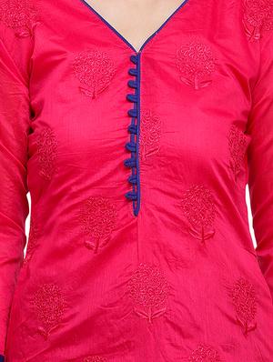 embroidered unstitched churidar suit - 17563228 - Standard Image - 4