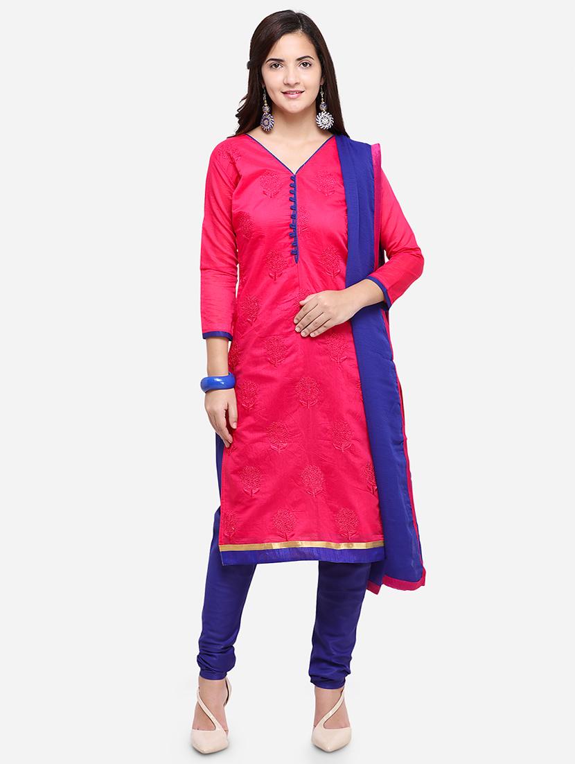 embroidered unstitched churidar suit - 17563228 - Zoom Image - 1