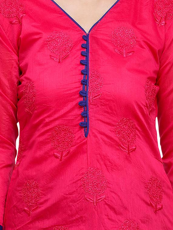 embroidered unstitched churidar suit - 17563228 - Zoom Image - 4