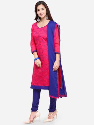 embroidered unstitched churidar suit - 17563229 - Standard Image - 2