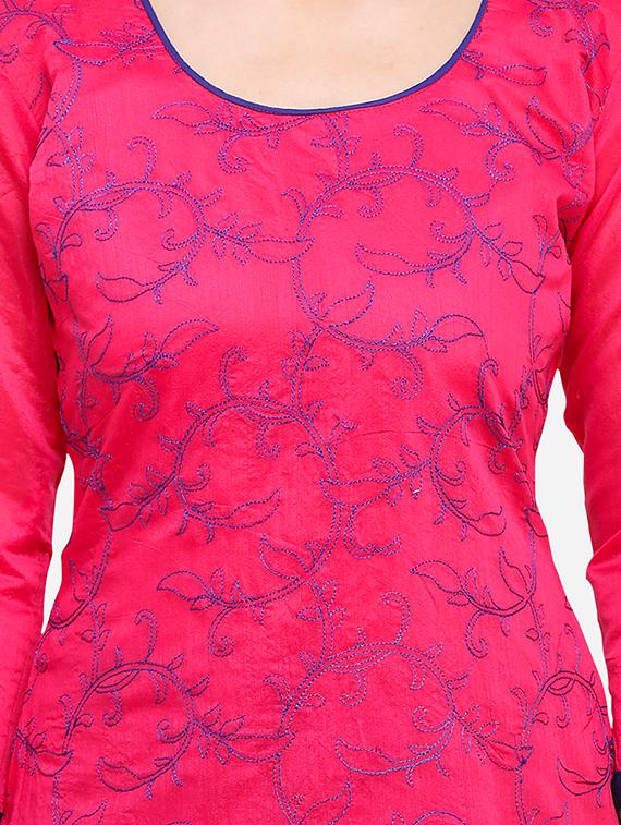 embroidered unstitched churidar suit - 17563229 - Zoom Image - 4
