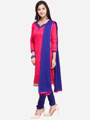 embroidered unstitched churidar suit - 17563230 - Standard Image - 2