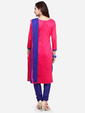 embroidered unstitched churidar suit - 17563230 - Standard Image - 3