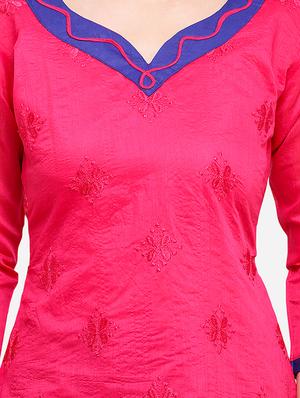 embroidered unstitched churidar suit - 17563230 - Standard Image - 4