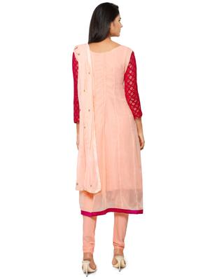 embroidered unstitched churidar suit - 17563238 - Standard Image - 3
