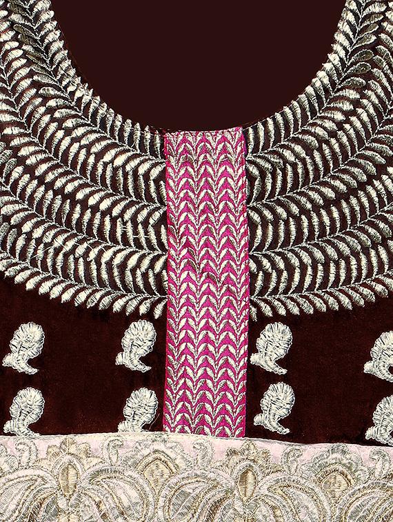 embroidered unstitched churidar suit - 17563238 - Zoom Image - 4