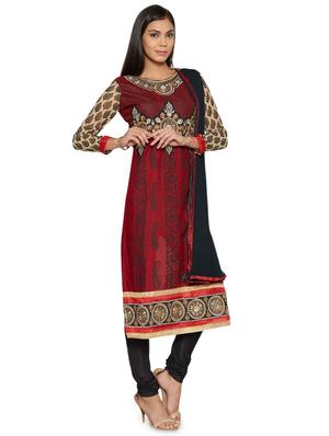 embroidered unstitched churidar suit - 17563240 - Standard Image - 2