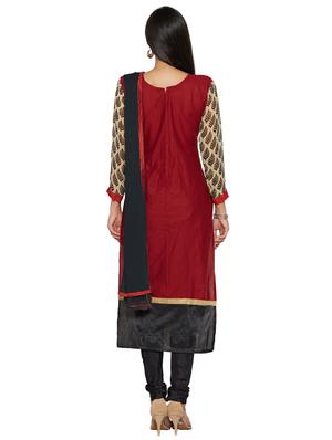 embroidered unstitched churidar suit - 17563240 - Standard Image - 3